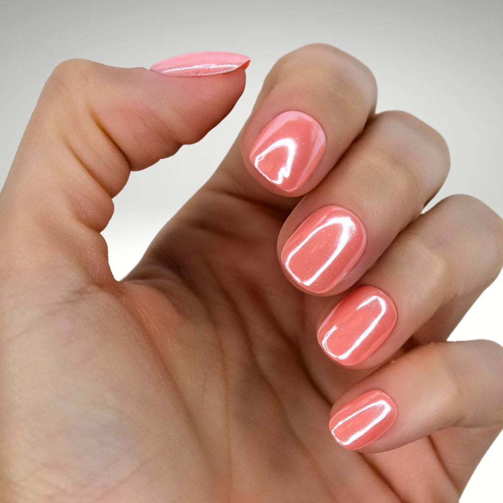 PollyTips - Peach Sorbet Nails 1