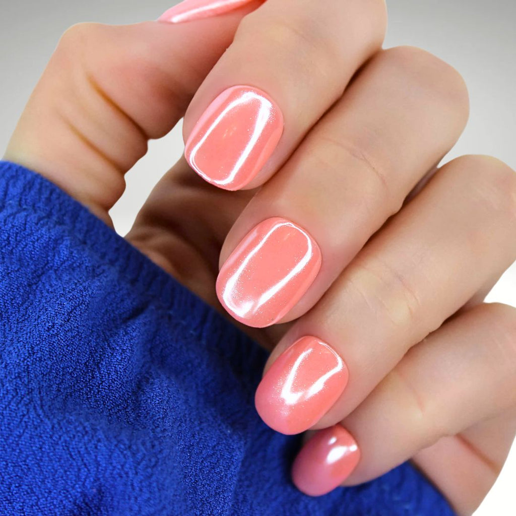 PollyTips - Peach Sorbet Nails 5