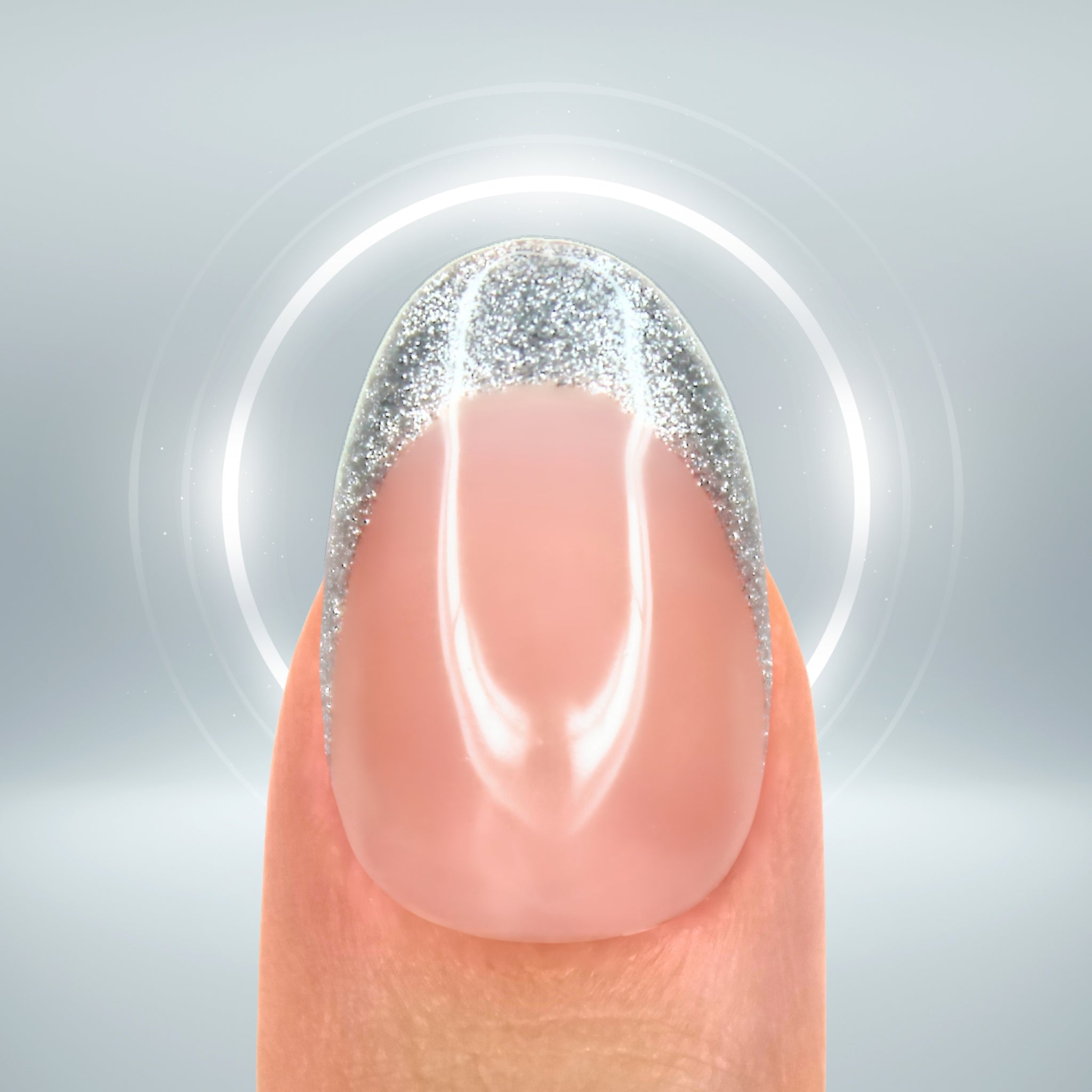 PollyTips - Nude Base Grey French Tips named Dry Gin.