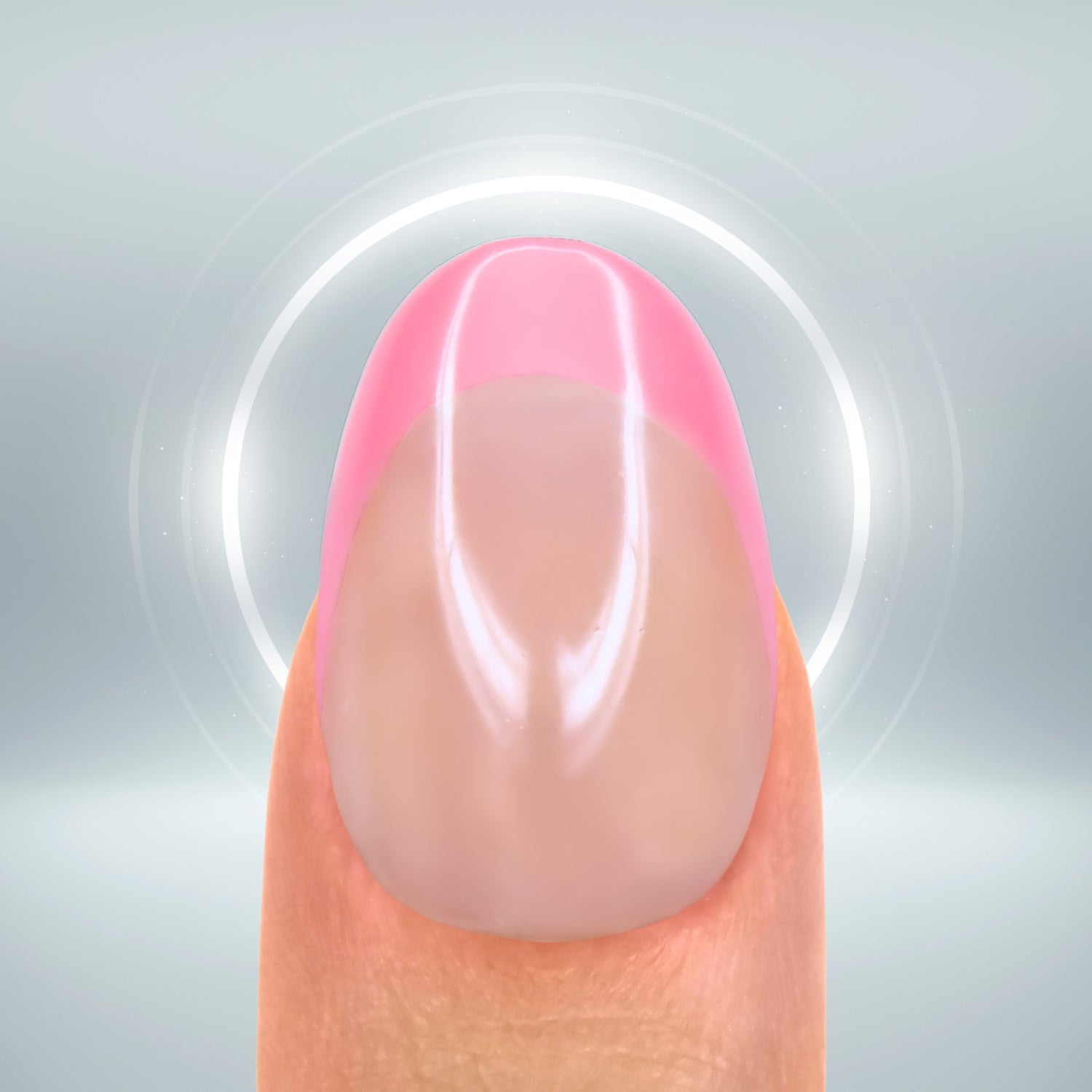 PollyTips - Nude Base Pink French Tips named Strawberry Boba Tea.