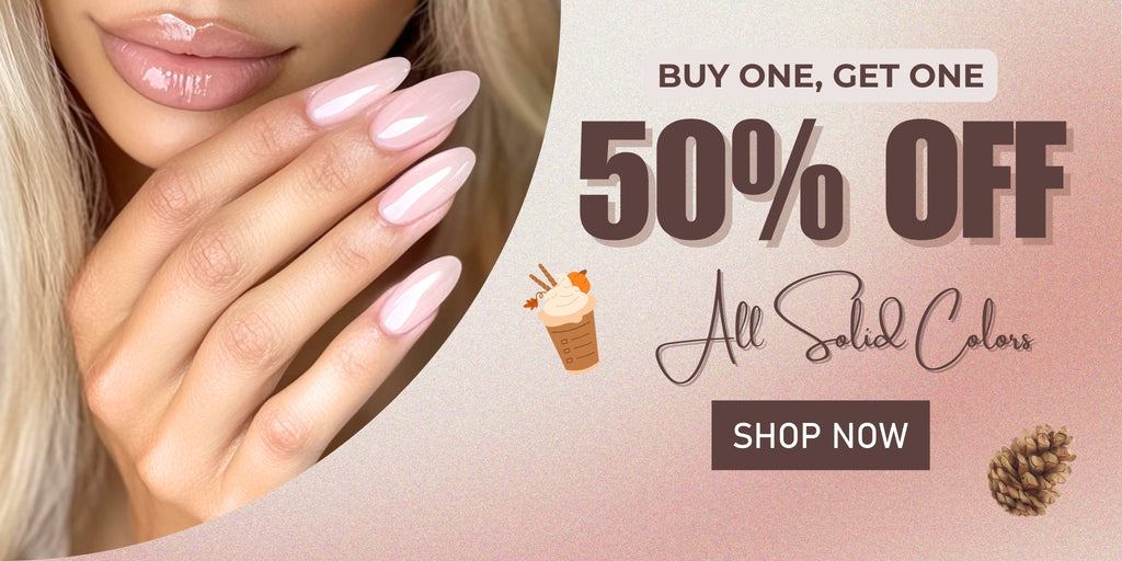 PollyTips - Homepage Header Image "Buy One, Get One 50% Off All Solid Colors" For Desktop.