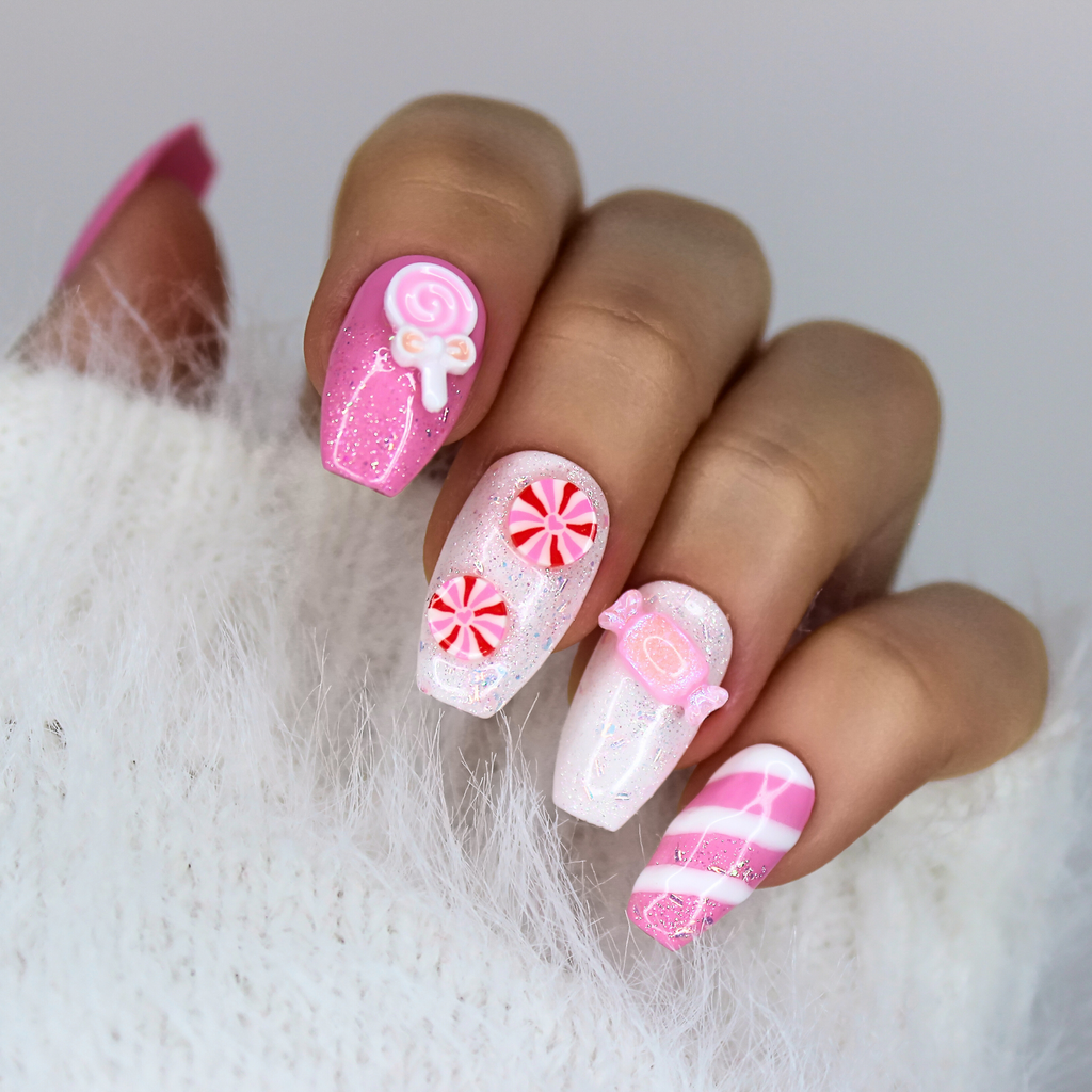 PollyTips - Frosty Pink Delights Nails 1