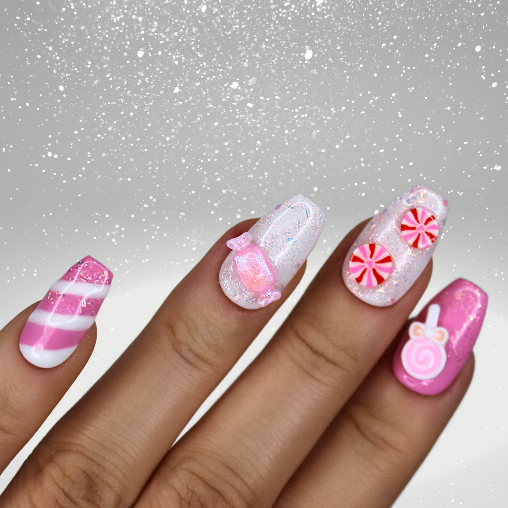 PollyTips - Frosty Pink Delights Nails 2