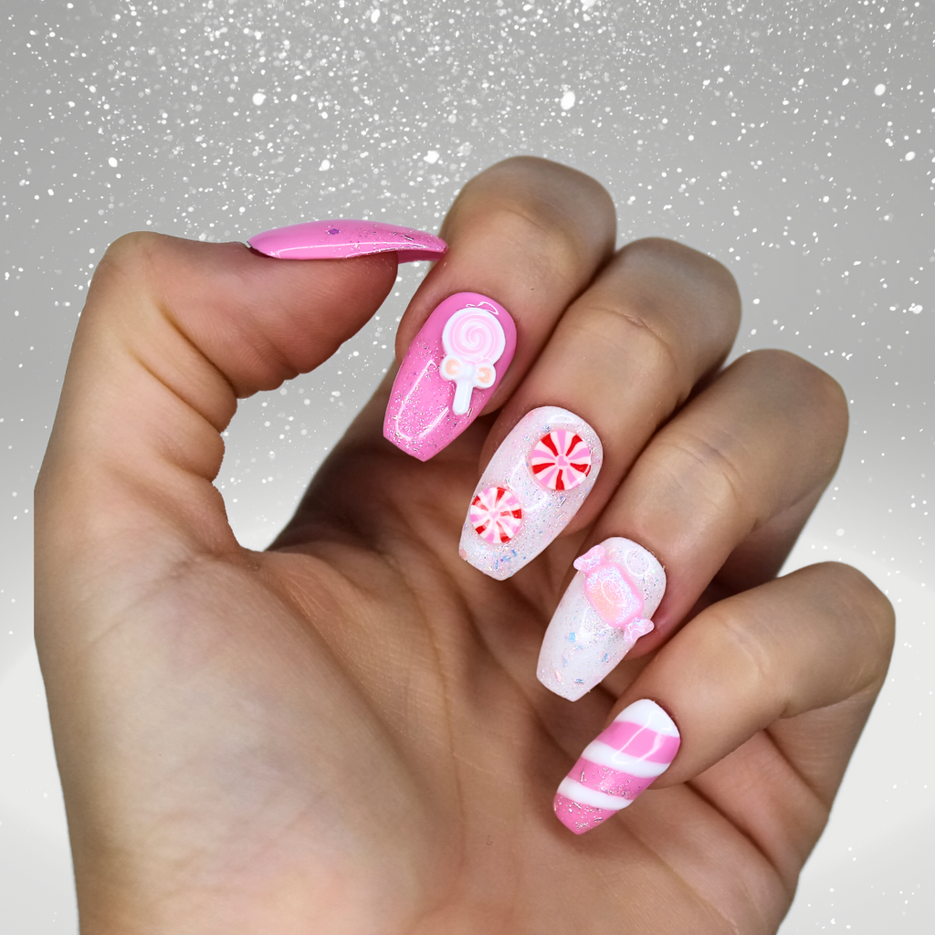 PollyTips - Frosty Pink Delights Nails 3