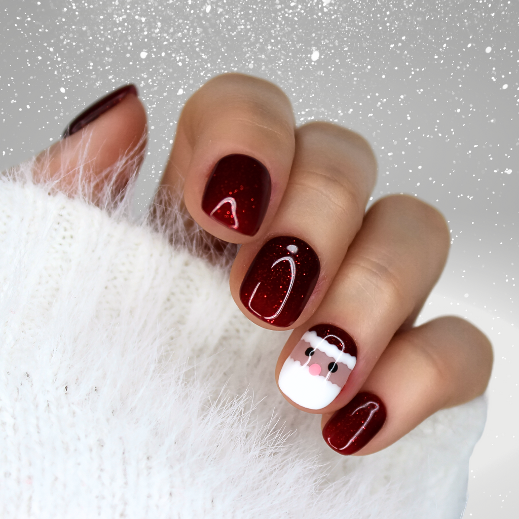 PollyTips - Cherry Claus Nails 1