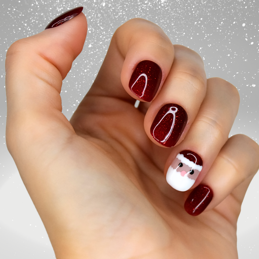 PollyTips - Cherry Claus Nails 3