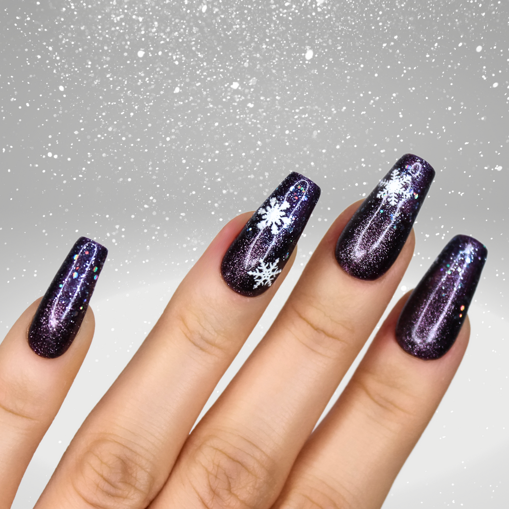 PollyTips - Midnight Snowfall Nails 2