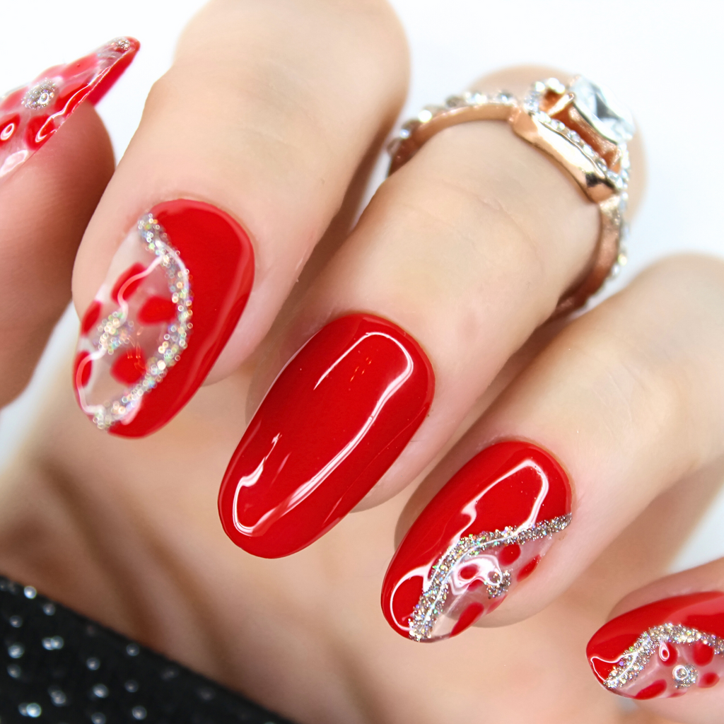 PollyTips - Scarlet Blossom Nails 1